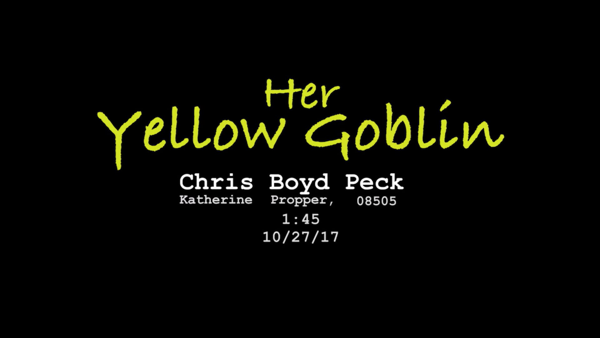 Her Yellow Goblin