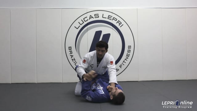 Standing Closed Guard Pass Using a Palm-Down Lapel Grip