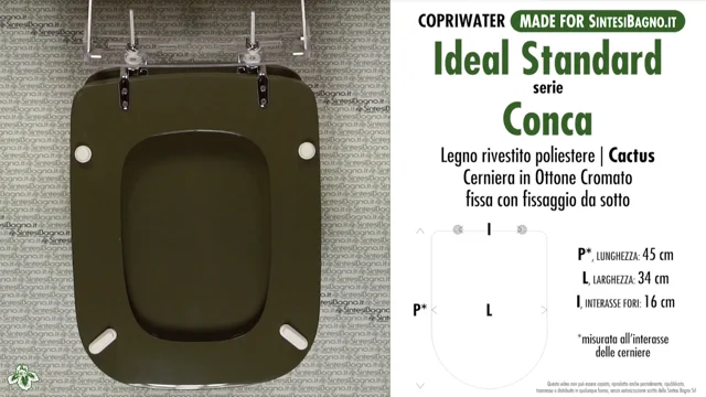 Copriwater Ideal Standard CONCA CACTUS Cerniera Cromo-Sedile-Asse Wc