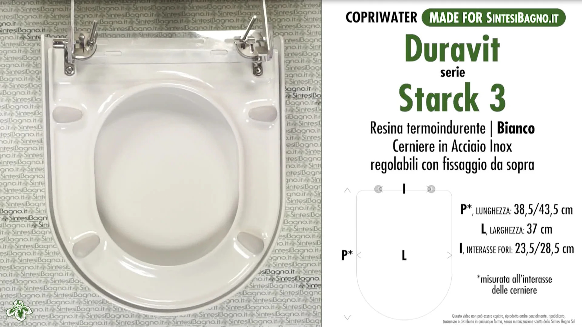 SEDILE COPRIWATER COMPATIBILE DURAVIT STARCK 1 BIANCODURAVIT COMPAT - 8