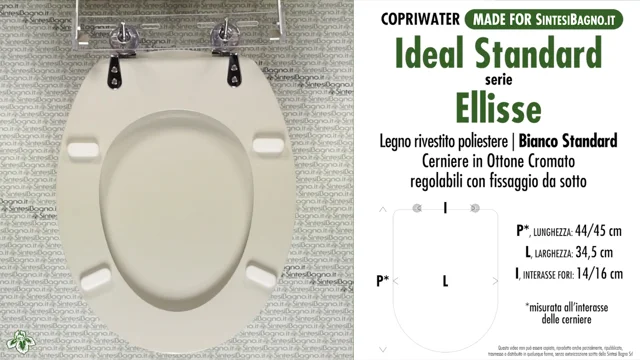 sedile copriwater ideal standard ellisse copri wc vaso asse tavoletta  ciambella