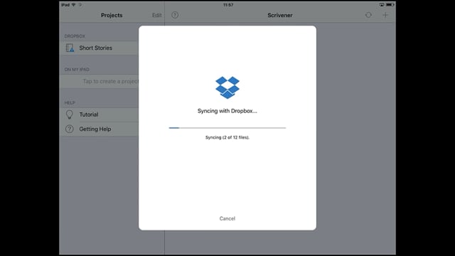 Scrivener for iOS - Syncing