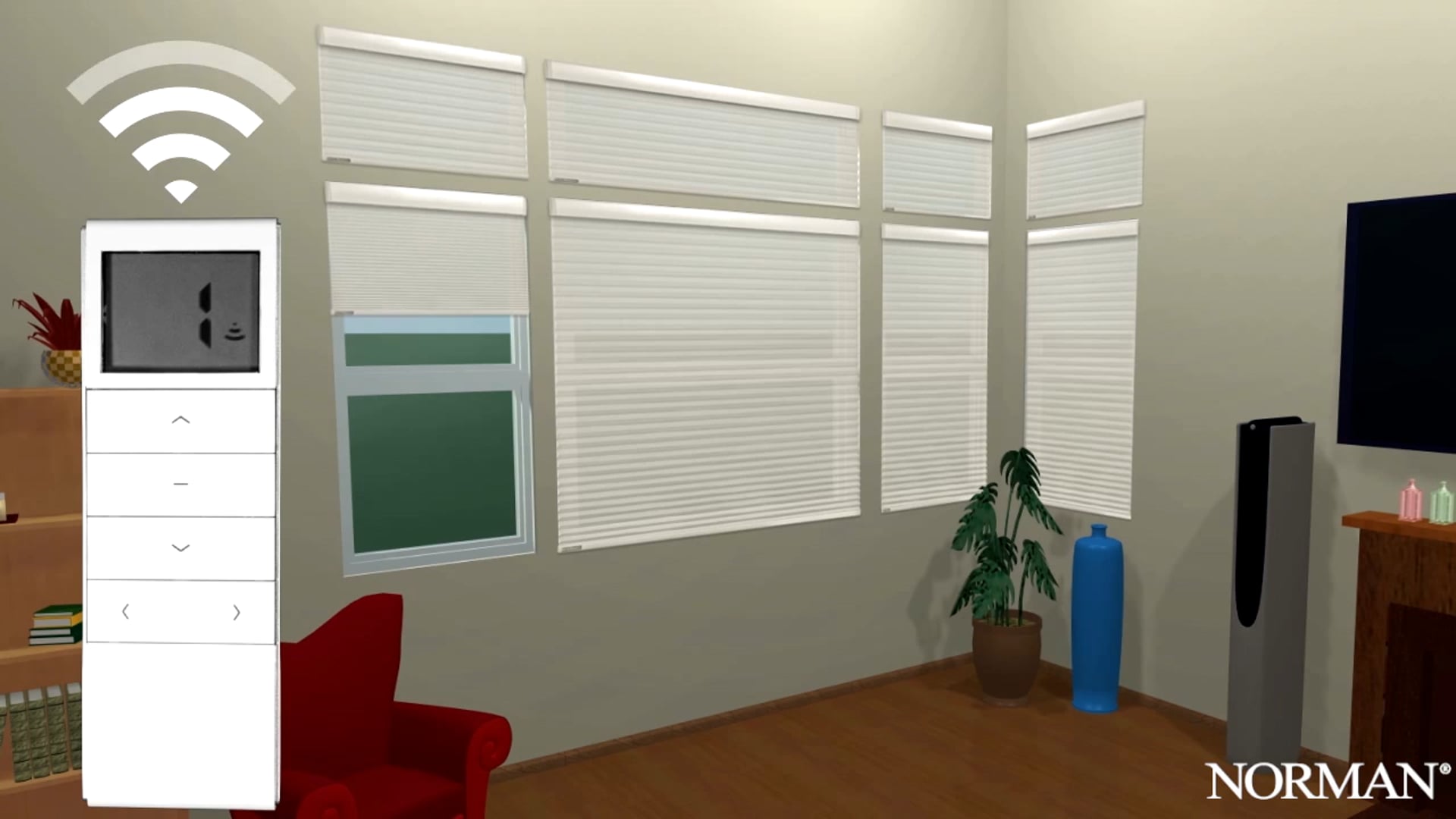 Portrait™ Motorized Honeycomb Shade - Norman®