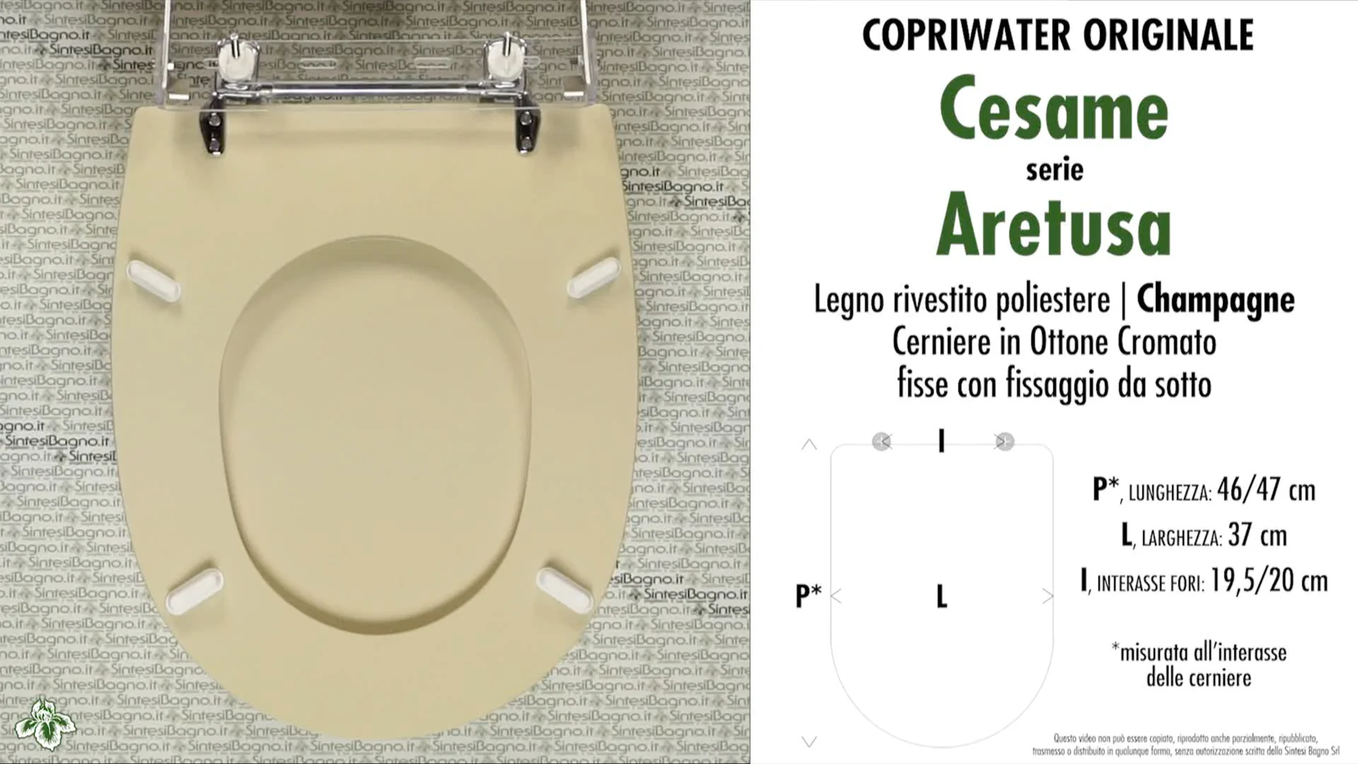 Copriwater BAKAJI Su Misura Per Cesame Aretusa – Cerniere In Acciaio, Struttura In MDF Laccato Lucido, Montaggio Rapido