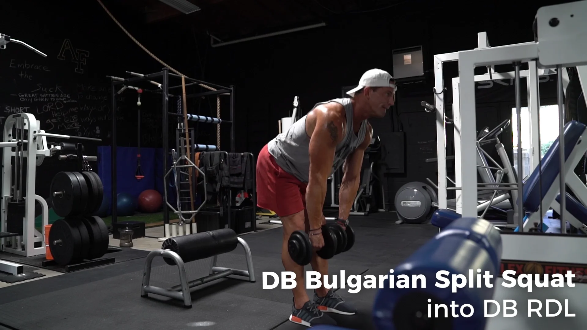 1 DB Bulgarian Split Squat into DB RDL