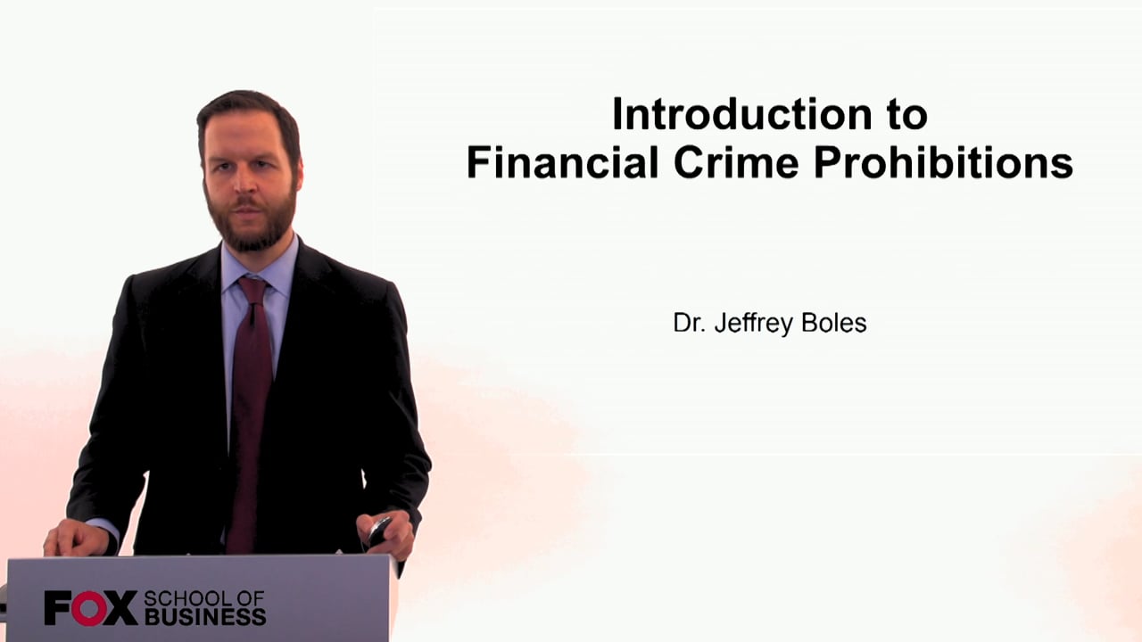 Introduction to Financial Crime Prohibitions