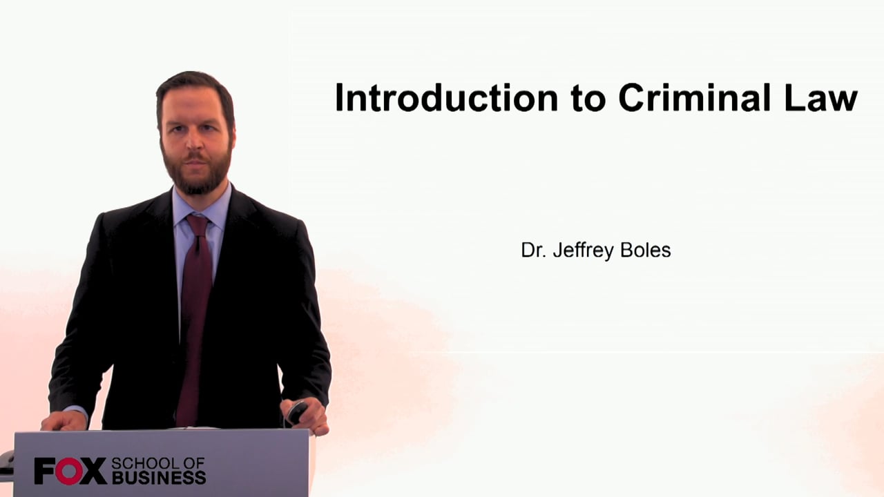 Introduction to Criminal Law