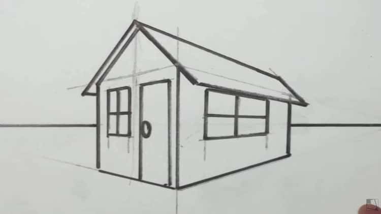 How to Draw a House in 2-Point Perspective 