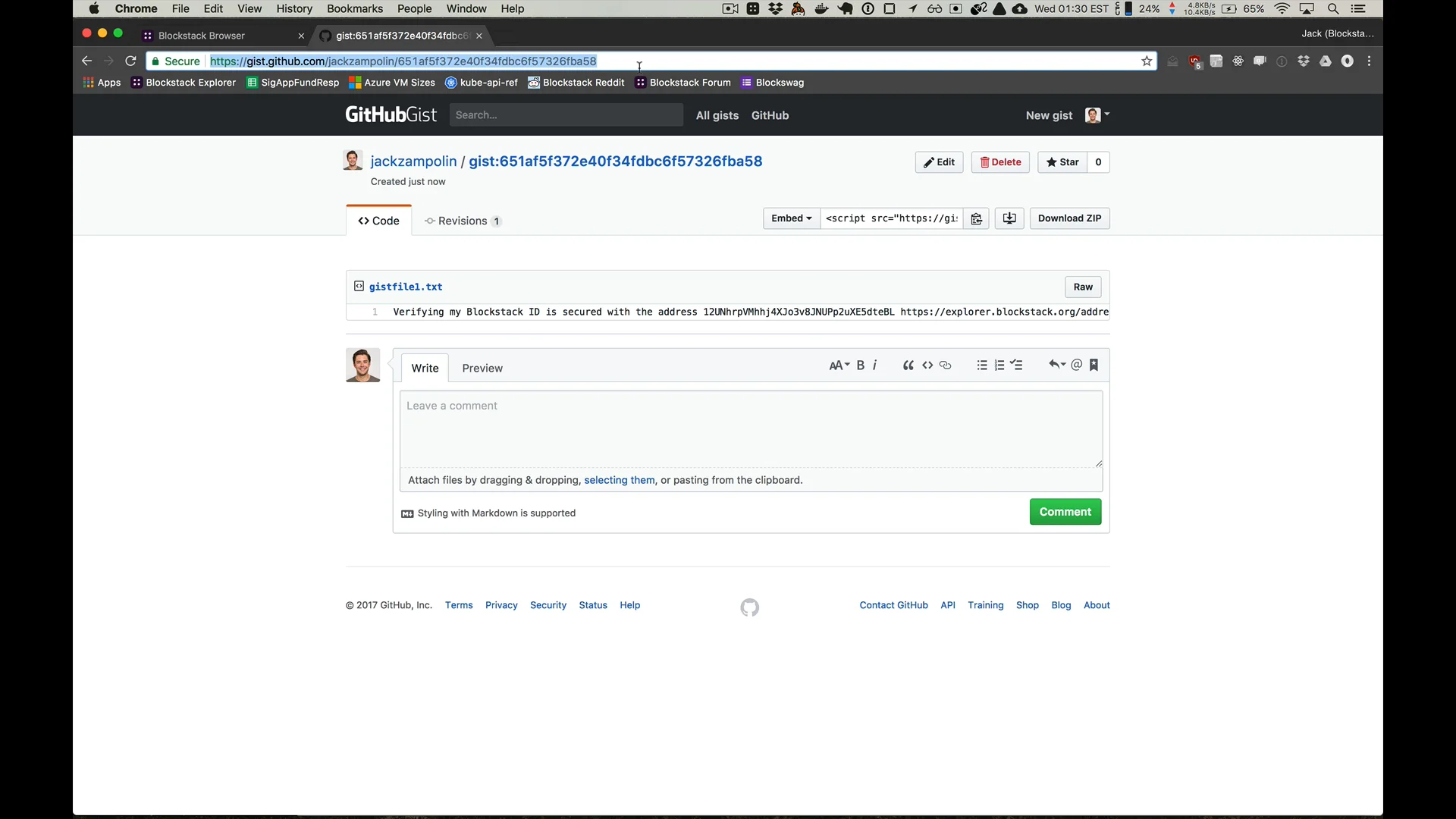 Blockstack ID Github Verification on Vimeo