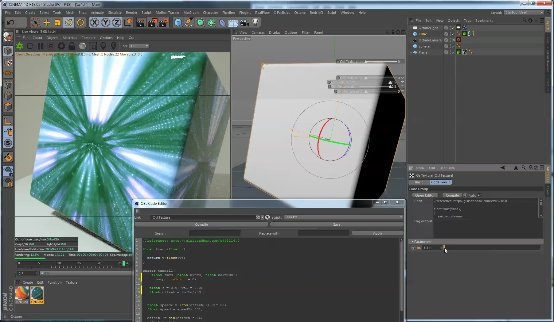 Testing OSL textures with Octane 3.08 on development on Vimeo