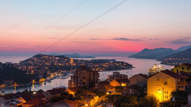 Dubrovnik, Sunset, Sea, City, Timelapse