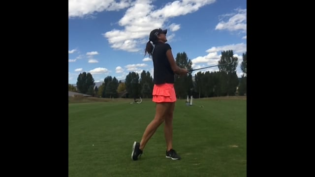 Sequence of Motion 4, allowing the arms and club to swing (release)
