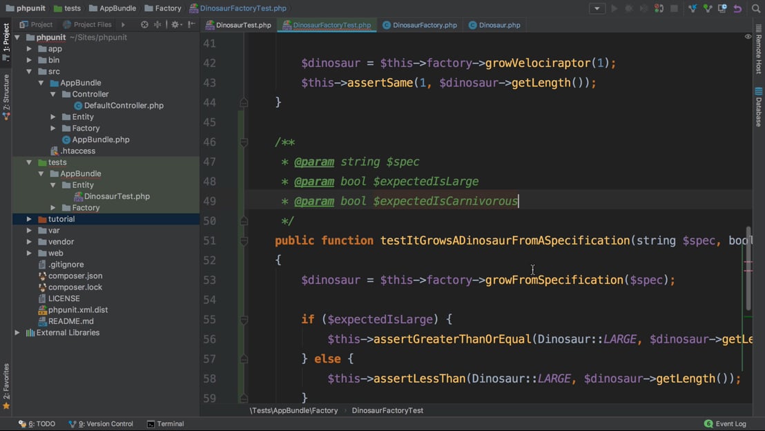 Data Providers! > PHPUnit (Legacy): Testing with a Bite | SymfonyCasts