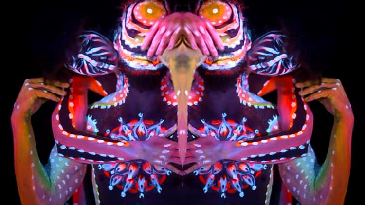 Incredible showcase! 3D Blacklight UV Body Painting at UVatar on Vimeo