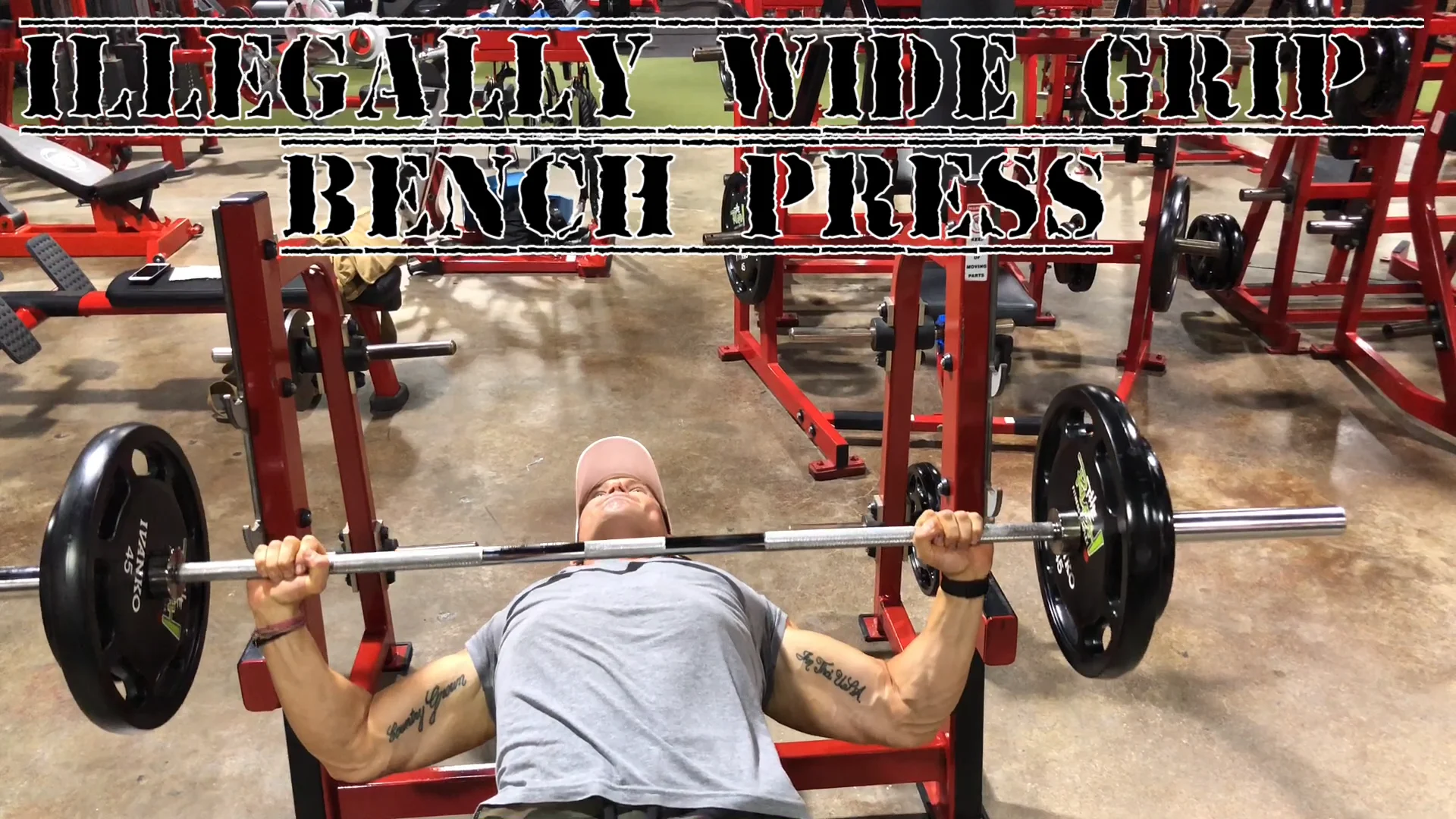 Wide grip dumbbell online press