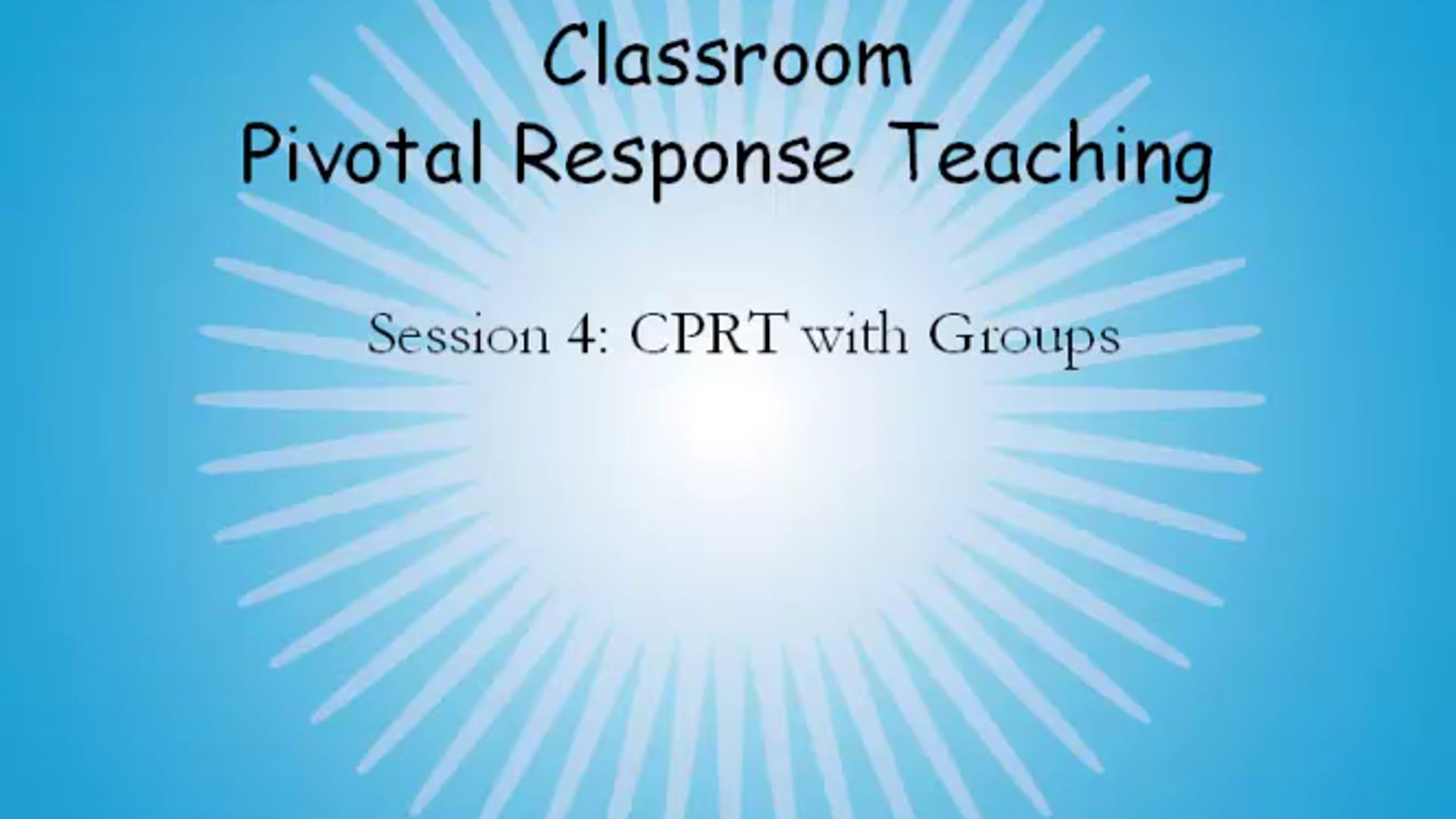 CPRT Training Session 4