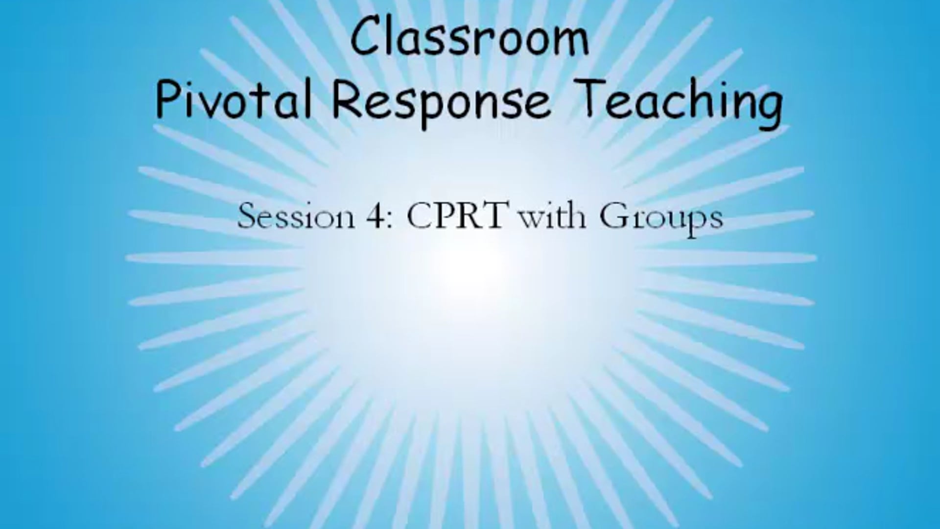 CPRT Training Session 4