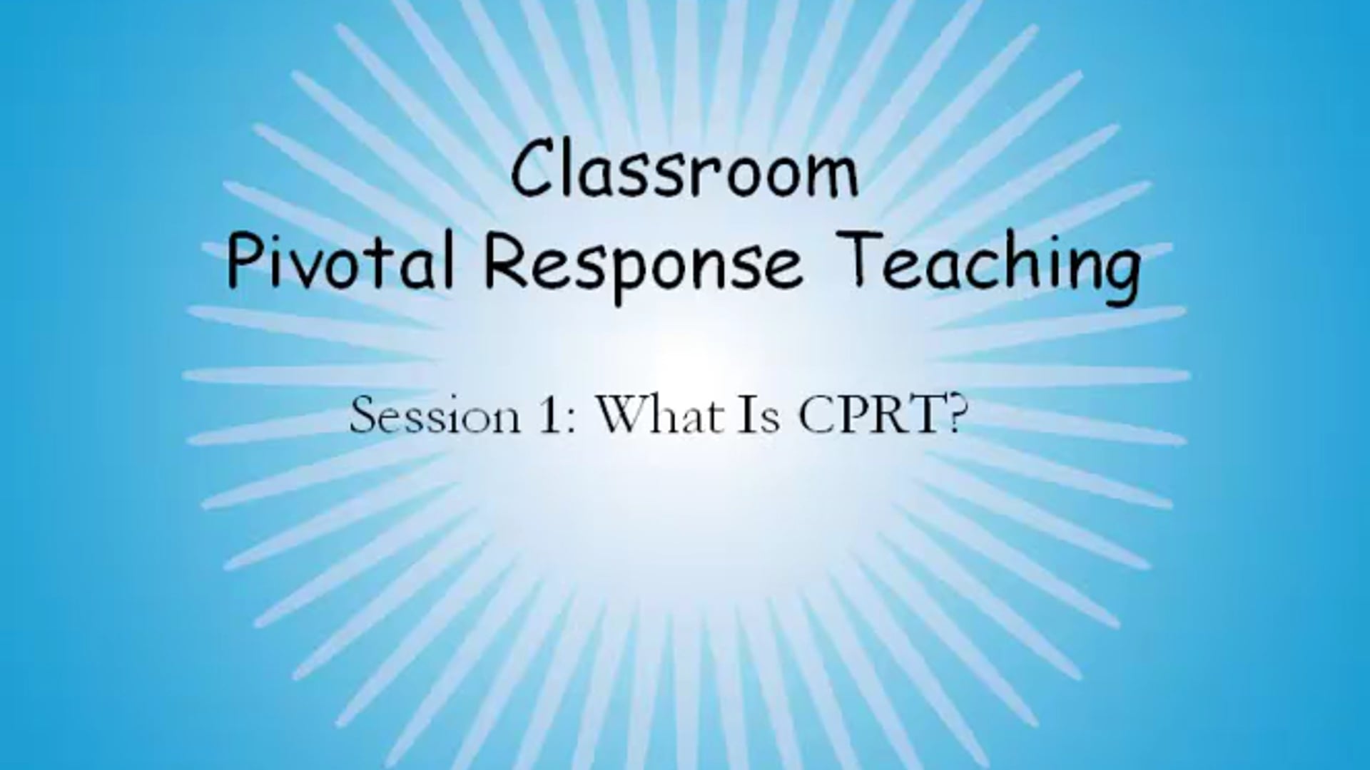 CPRT Training Session 1