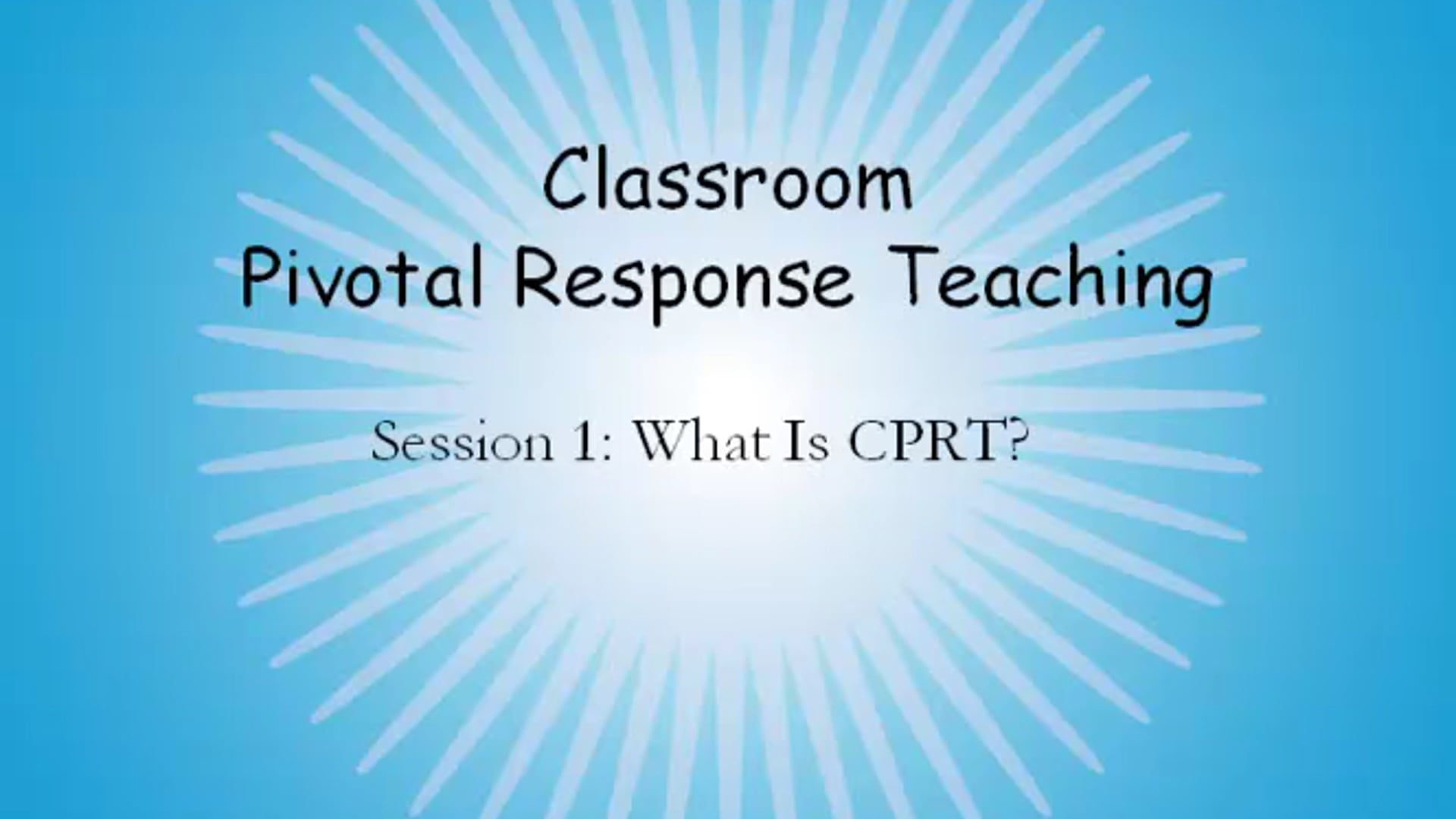 CPRT Training Videos