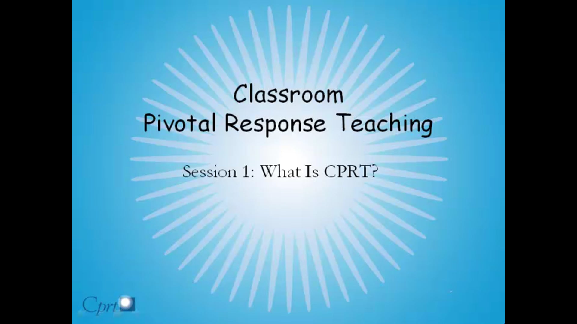CPRT Training Session 1