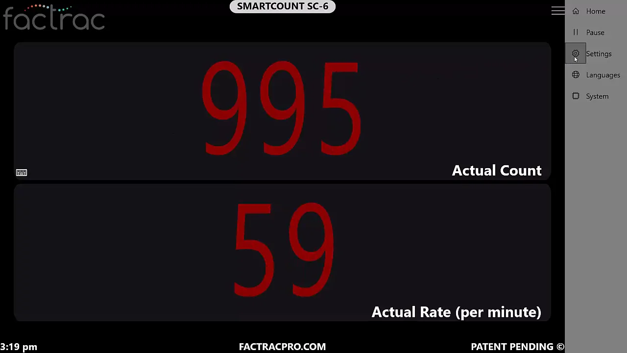 FacTrac: SmartCount Edge - Settings Training
