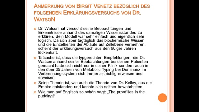 Dr. Watson und das Verbrennungssystem