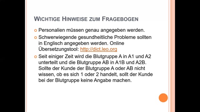 Online Fragebogen Prozedere