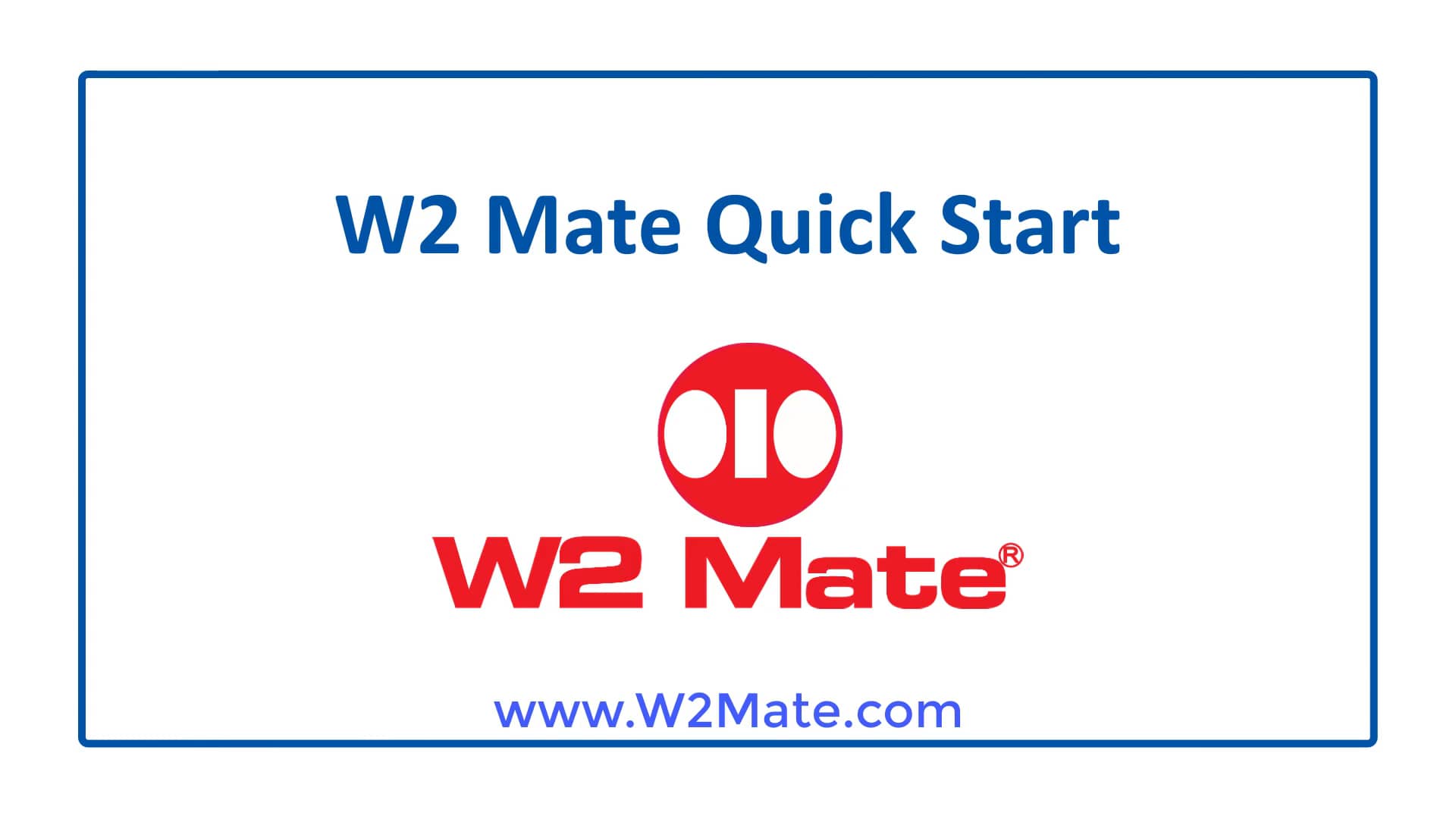 W2 Mate® Quick Start Guide How to Print and EFile W2s / 1099s on Vimeo