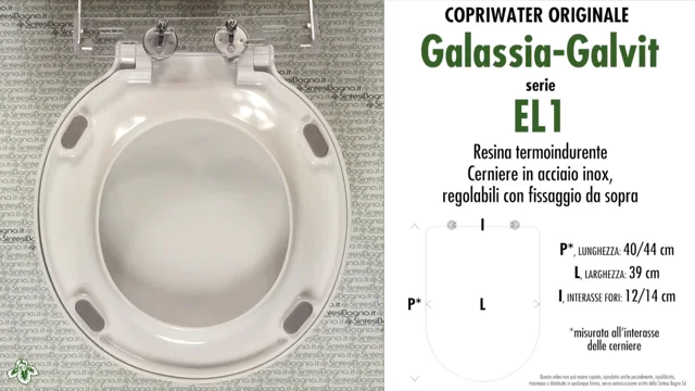 Copriwater. EL1. GALASSIA. ORIGINALE. BIANCO. SINTESIBAGNO – COPRIWATER   Sedili e tavolette wc / Pronta consegna sconti listino offerte settimanali