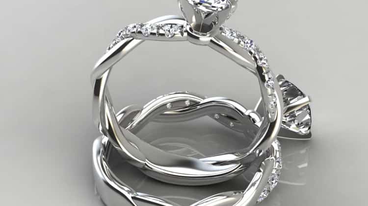 Twist Cushion Cut Engagement Ring