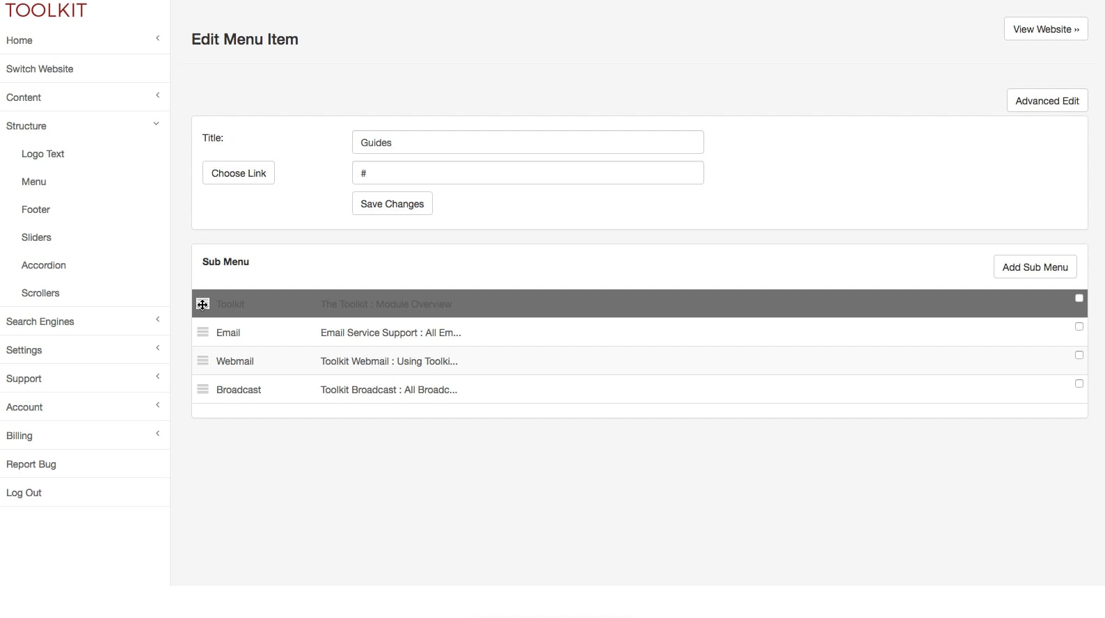 How To Order Sub Menu Items on Vimeo