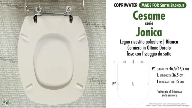 Sedile Copriwater tavoletta Wc in legno MDF bianco per mod. Sintesi Cesame