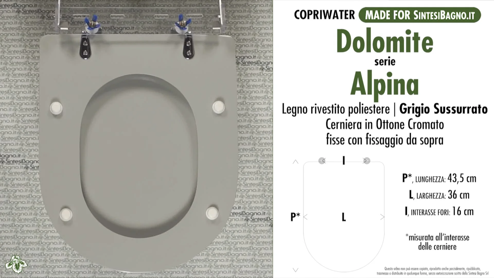 Copriwater Dolomite ALPINA-QUADRARCO BIANCO