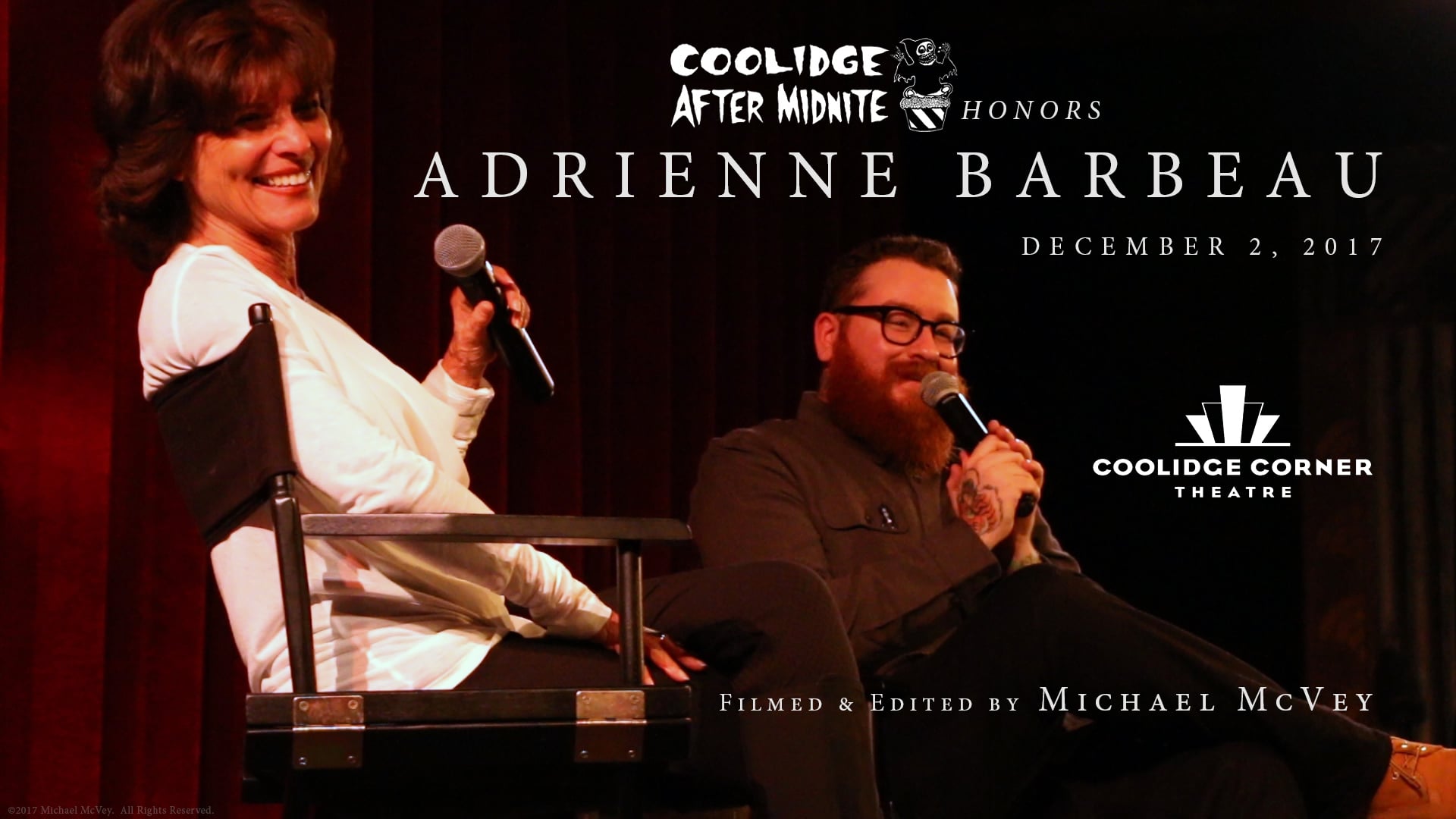 Coolidge After Midnite Honors ADRIENNE BARBEAU — December 2nd, 2017 at  Coolidge Corner Theatre