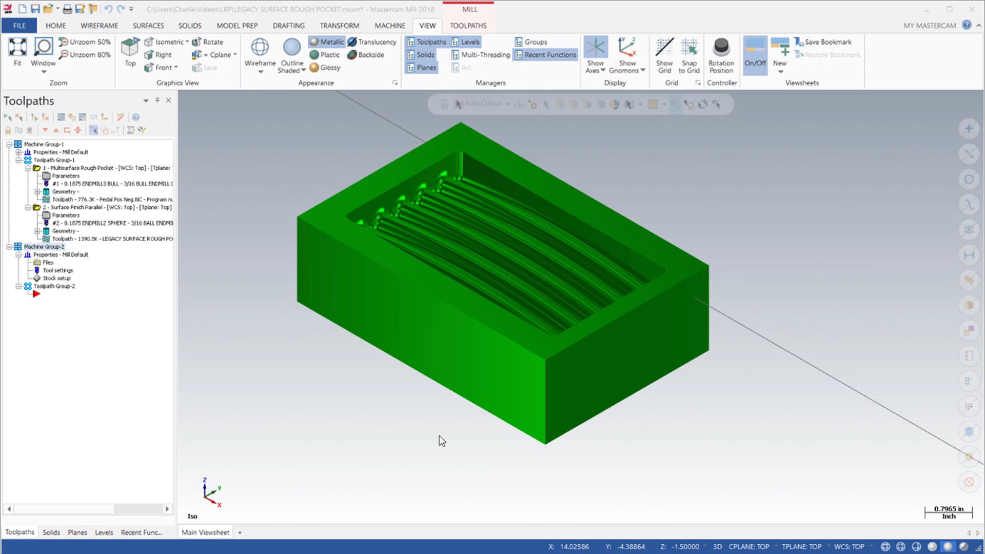 Surface Rough Multisurface Pocket / Surface Finish Parallel Part 2