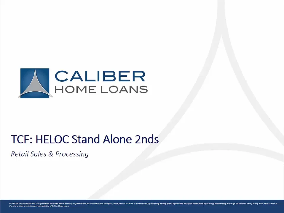 Retail TCF HELOC Stand Alone 2nds for RTL Sales & Ops on Vimeo