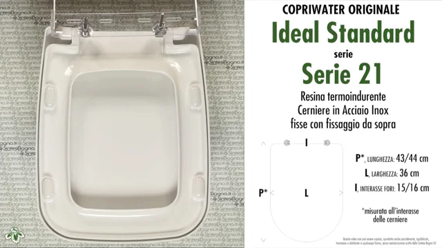 COPRIWATER per wc TONDA. IDEAL STANDARD. BIANCO STANDARD. Ricambio