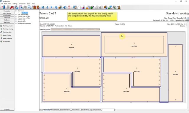Magi-Cut Nesting - Stay down routing