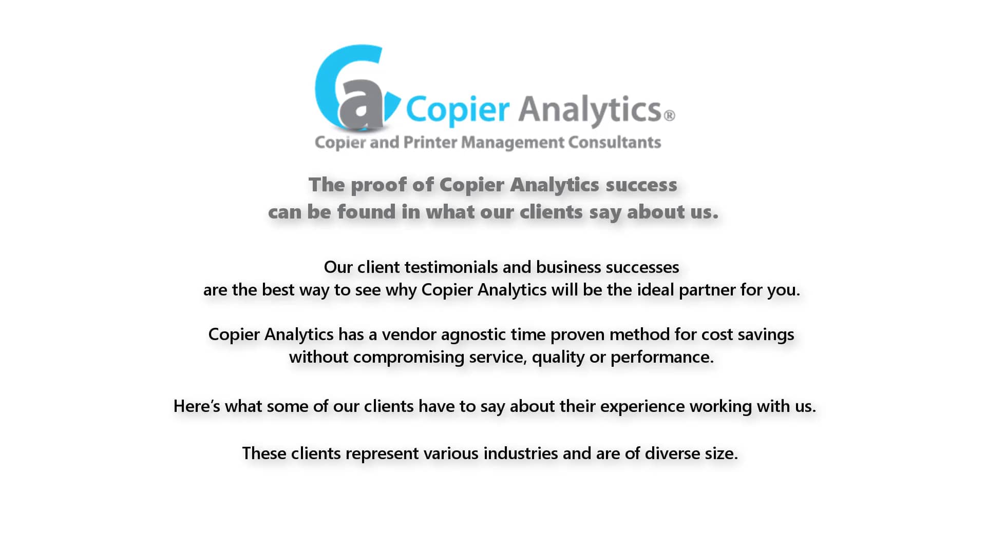 Copier Analytics Testimonials on Vimeo