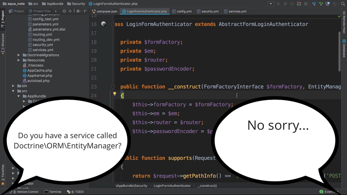 Injector fails: SwiftMailer does not have a constructor · Issue