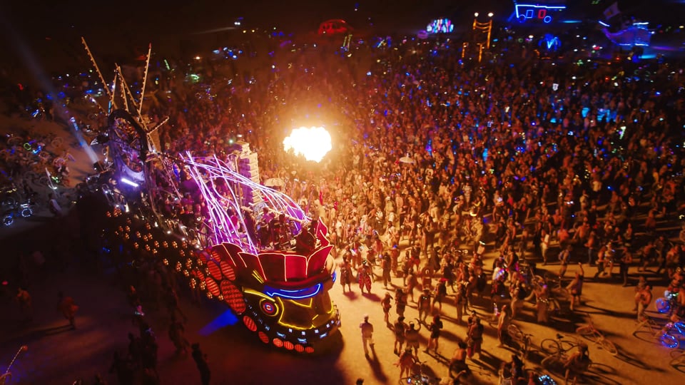 Burning Man 2017 van bovenaf - drone 4K