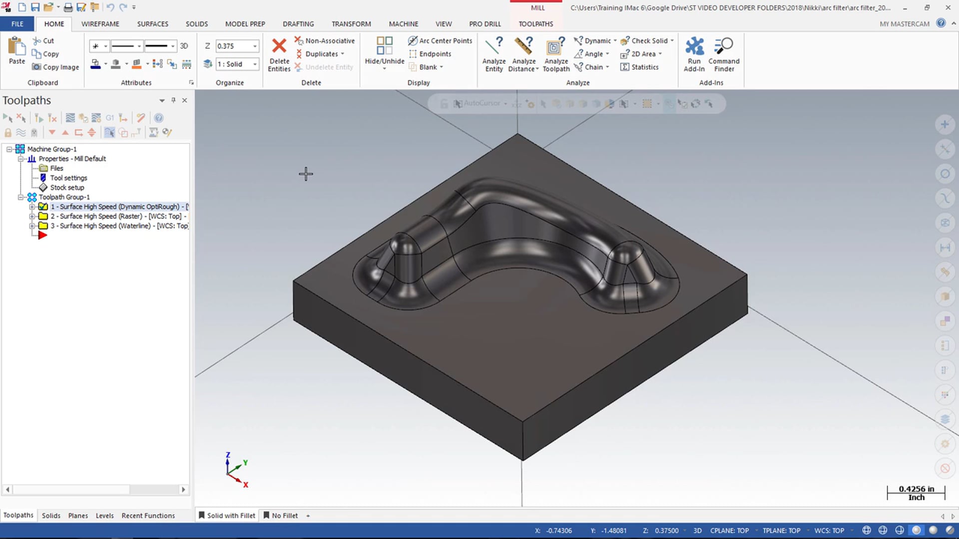 Toolpath Filter - Arc/Filter Tolerance