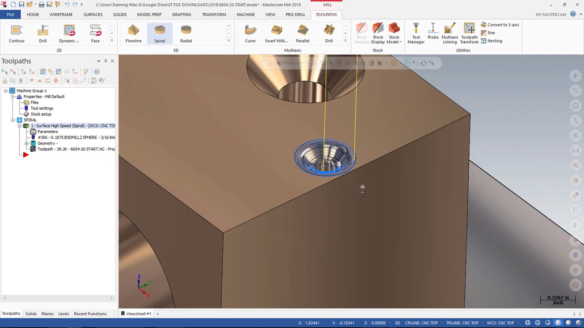 3D Mill Finishing Toolpaths