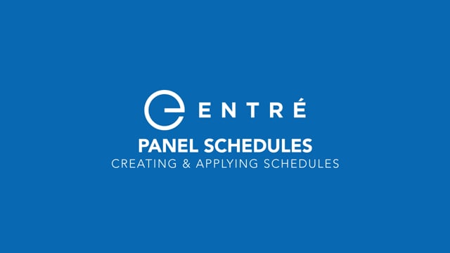 How to Apply Panel Schedules in Entré