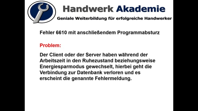 Error 6610 - ADS Fehler 6610 in TopKontor Handwerk