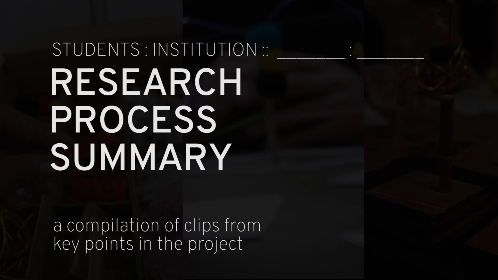Research Process Summary on Vimeo
