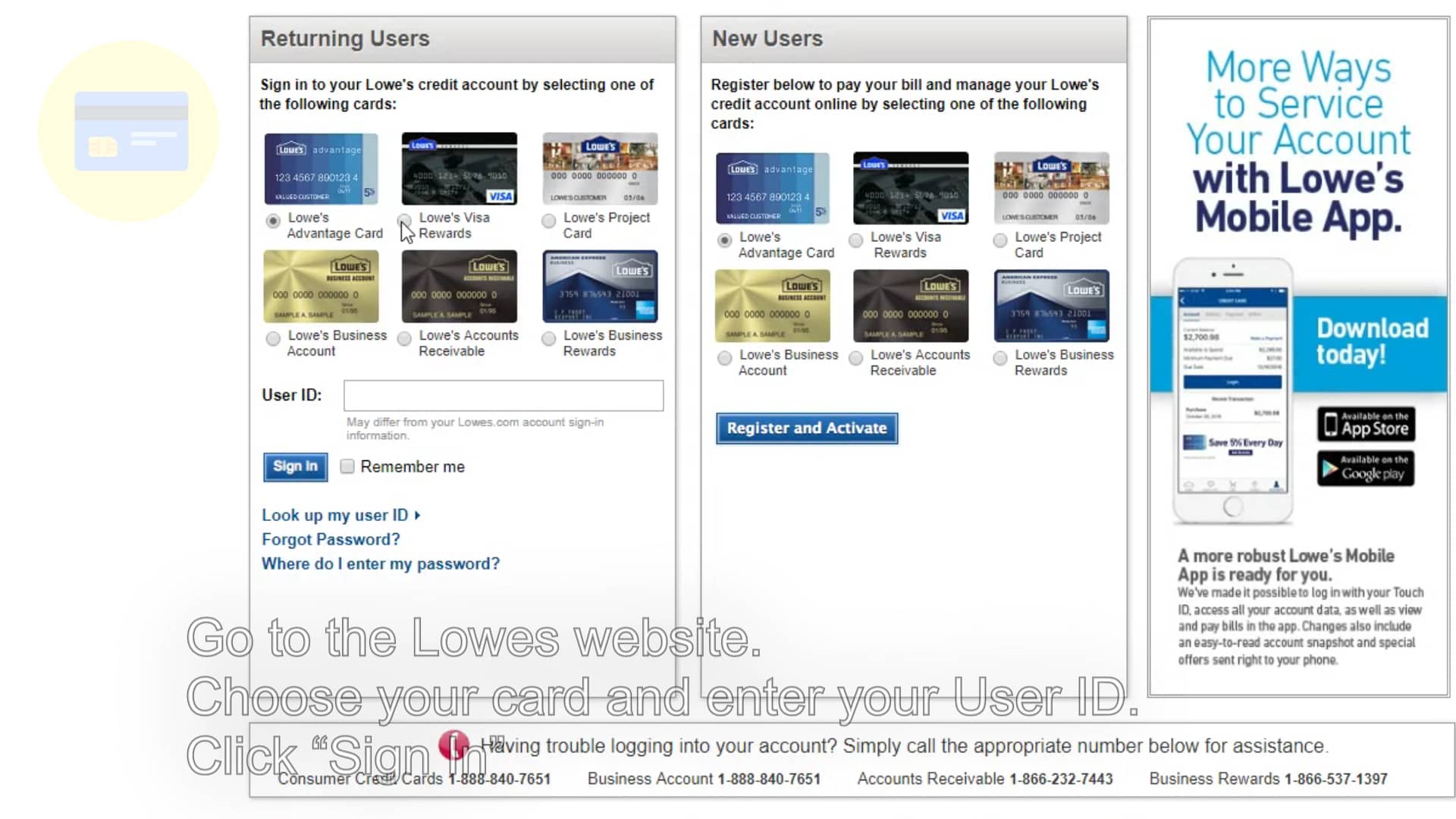 Lowes Credit Card Login in 2018 on Vimeo