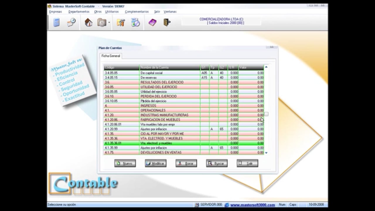 23 Mastersoft Contable Creacion Modificacion de PUC