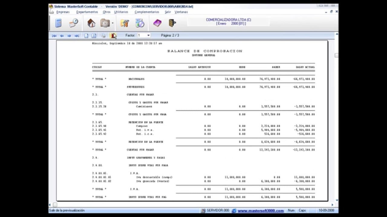26 Mastersoft Contable Balance General PIG Otros Informes