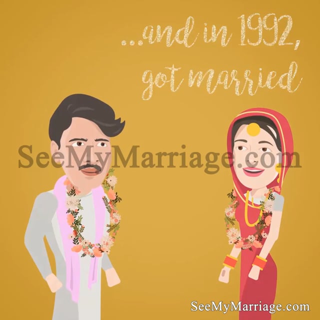 A Cute & Simple Story Type Couple Cartoon Animated 25th Wedding Anniversary  Save The Date Video – SeeMyMarriage